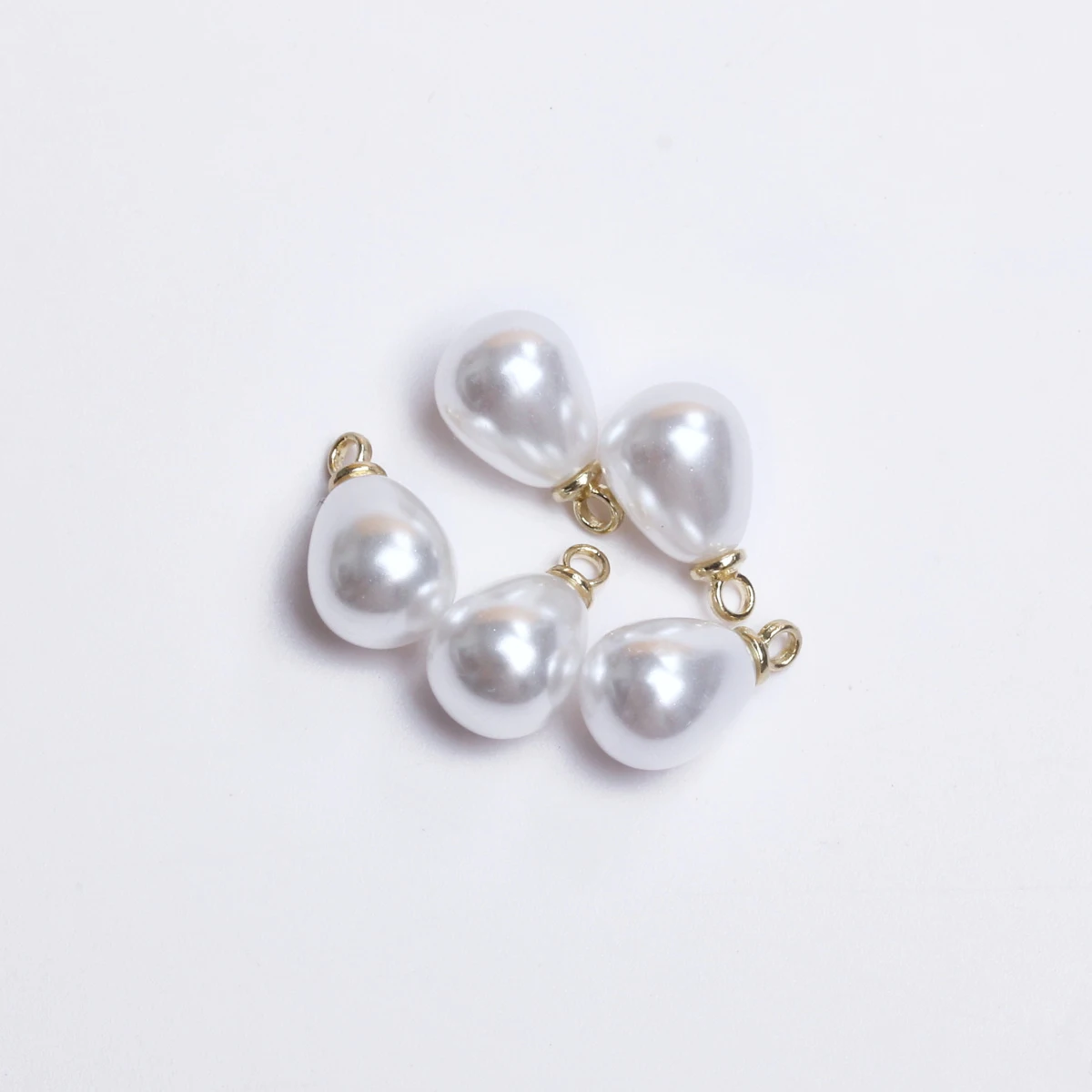 5Pcs 10-18mm Earrings Necklace Imitation Pearl Charm Brooch Bright Bracelet Teardrop Faux Pearl Pendant  DIY Party Gift Fashion