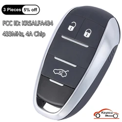 KEYECU 3 przyciski 433MHz 4A Chip do Alfa Romeo Giulia Stelvio 2015 2016 2017 2018 2019 2020 Auto obudowa inteligentnego pilot z kluczykiem samochodowym KR5ALFA434