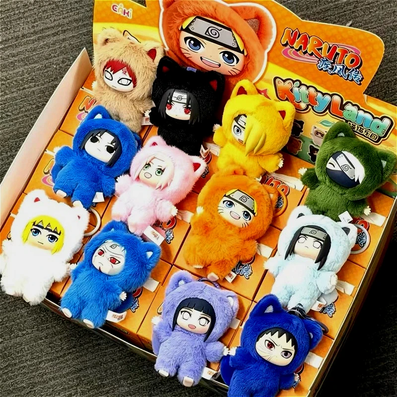 Фото Плюшевая игрушка-сюрприз EAKI Naruto Kitten Land Series V3: Итачи, Саске, Обито — милая коллекционная фигурка, мягкая игрушка-подвеска, подарок