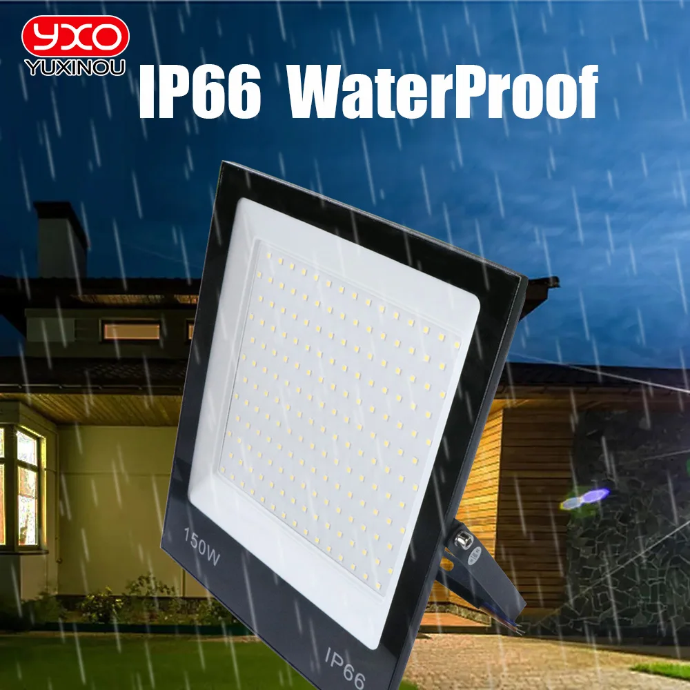 LED FloodLight กันน้ำ IP66 220V 10W 20W 30W 50W 100W 150W 200W สวนกลางแจ้งแสงโปรเจคเตอร์สปอตไลท์ไฟน้ำท่วม