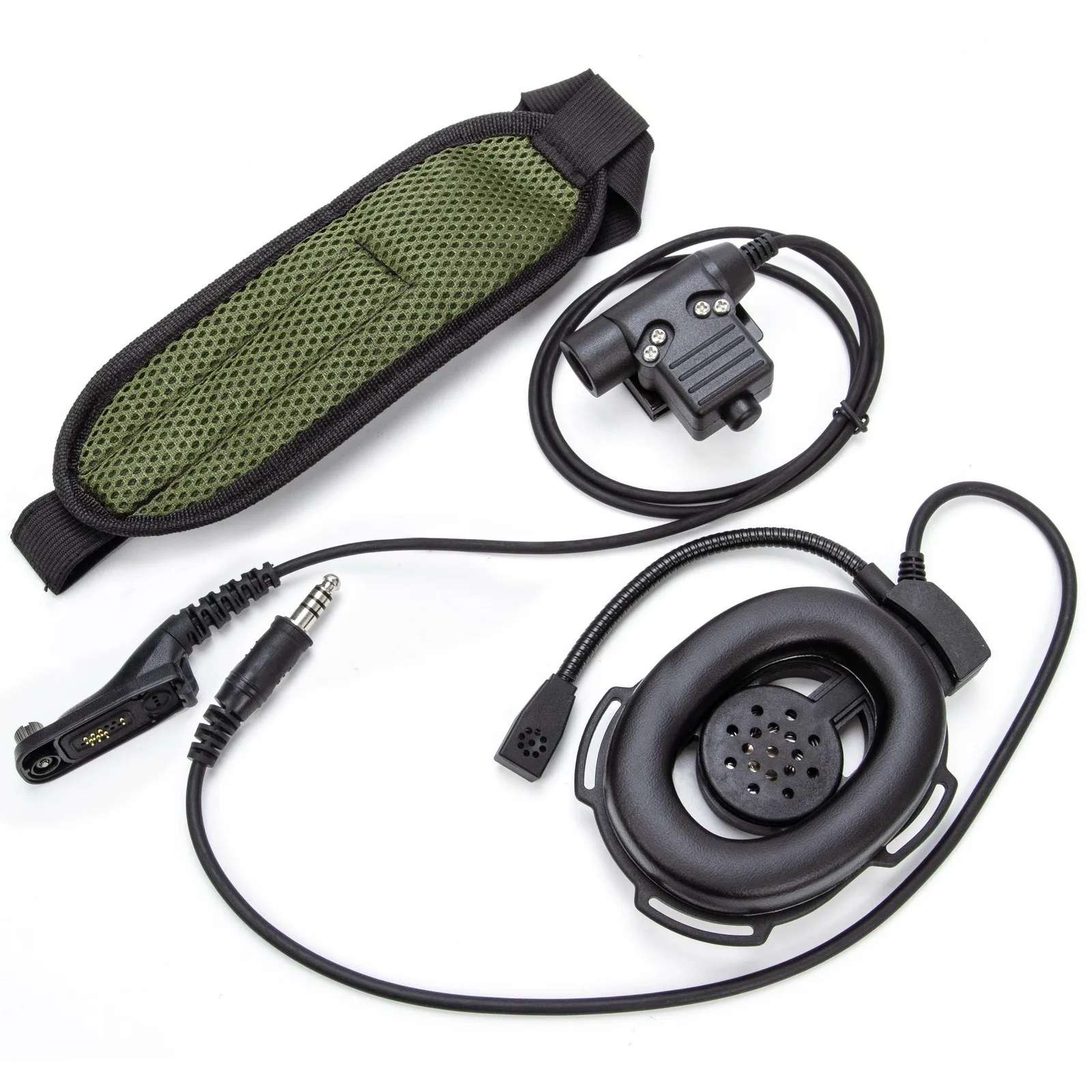 U94 PTT+7.1mm HD01 Tactical Bowman Elite II Radio Headset Earpiece Microphone for Motorola XiR P8268 8260 APX 7000 8000 DP3400