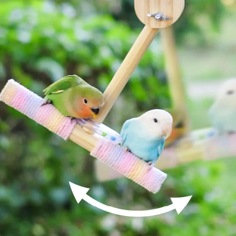 

Multifunction toy Rotating bite design Bite resistant durable Can be hung anywhere in the cage for Small parrot daily activities