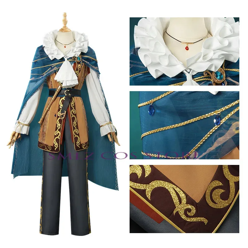 أزياء البروفيسور لوشينو ديروز التأثيرية الهوية على شكل حرف V أزياء رجل الشاعر كوس الموحدة بدلة الهالوين ملابس لعب الأدوار