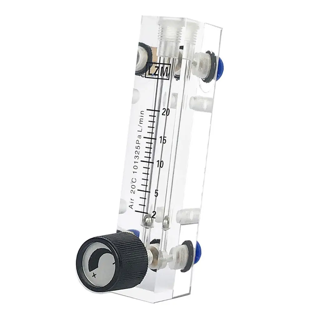 Durable Panel Type Oxygen Air Flow Meter ABS Plastic Wide Flow Range for Therapy and Lab Machine