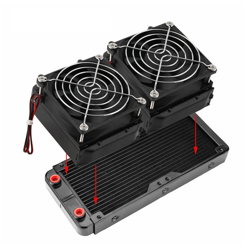 Aluminium Computer Heatsink 240mm G1/4 Interface Water Cooling Driver Replacing Heat Dissipation Radiator Cooler
