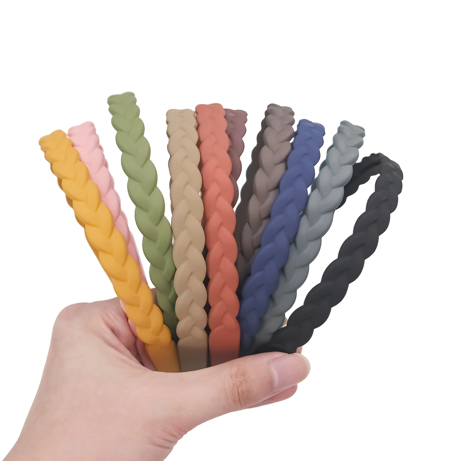 5/10/20pcs Solid Frosted Woven Braided Hairband For Girls Leisure Daily Plastic Teeth Hair Hoops For Kids Women Hair Accessories