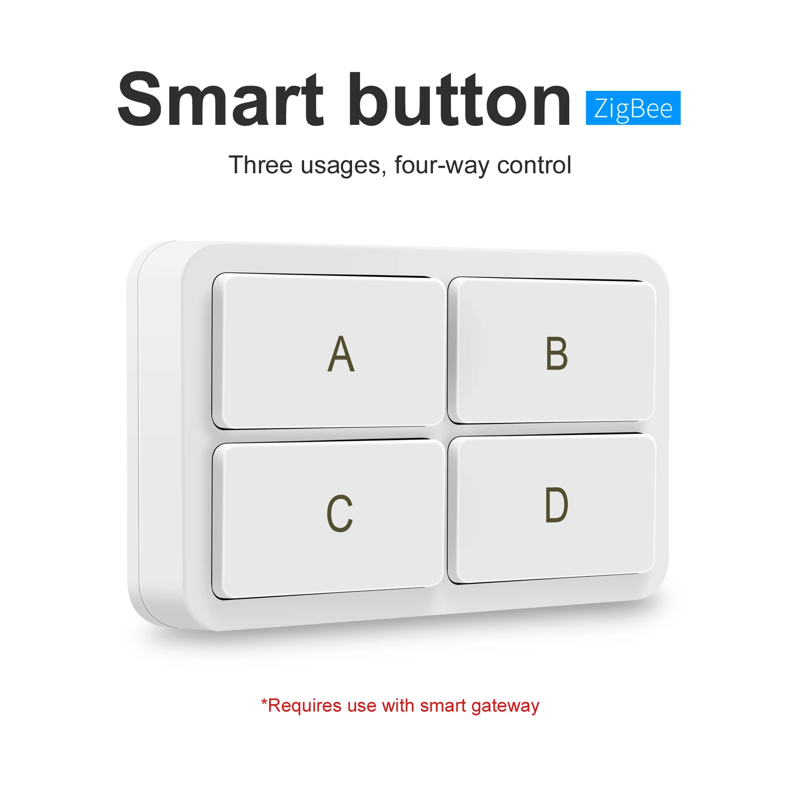 Tuya Zigbee Smart Scene Switch Button 4 Gang 12 Scene Smart Home Scene Switch Button Support Smart Life App Need Zigbee Gateway