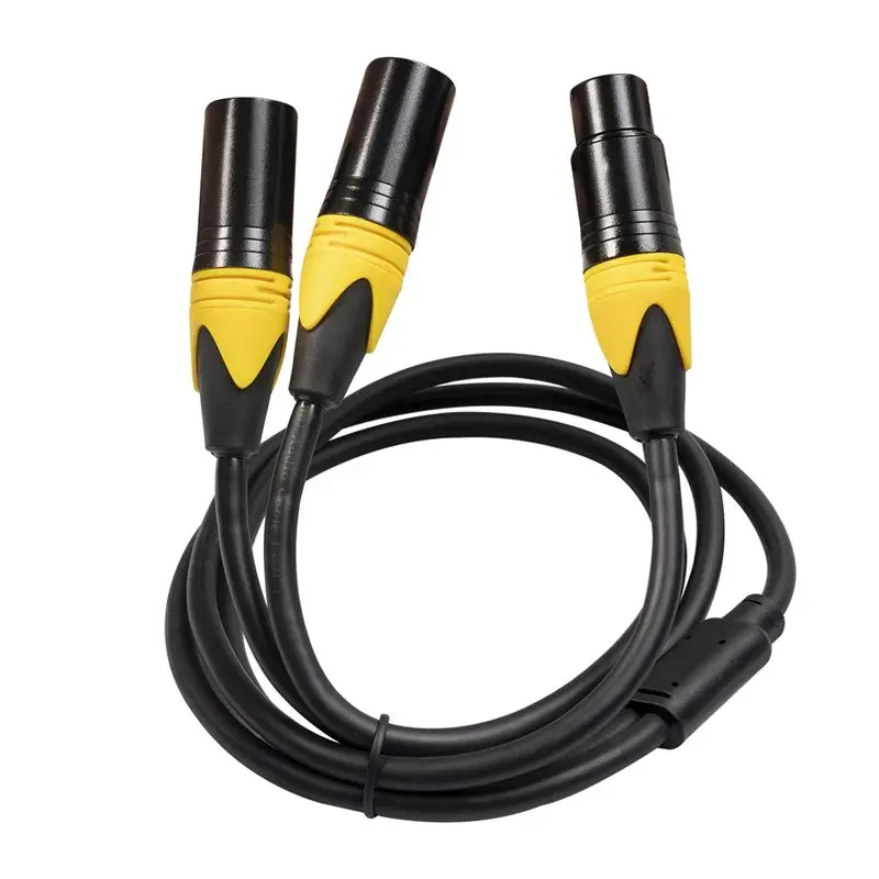 AT82-XLR Splitter Cable,3 Pin XLR Female To Dual XLR Male Audio Cable Y Cable Balanced Microphone Splitter Cord Audio Adaptor