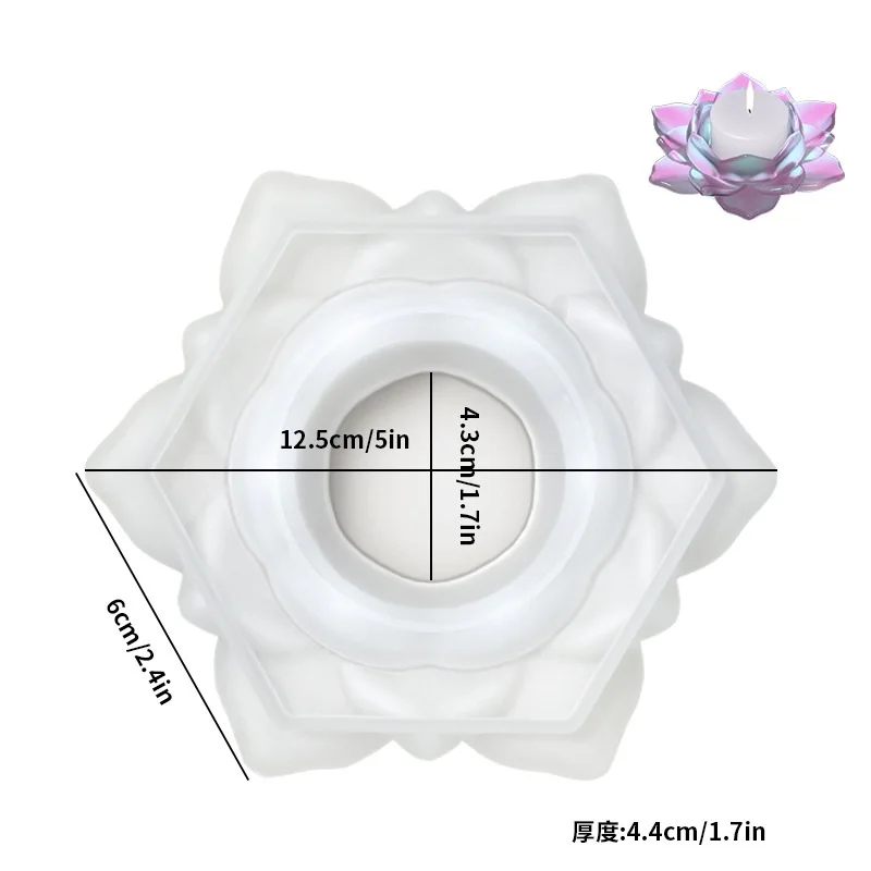 Molde de resina de flor de loto de silicona, bandeja de fundición epoxi para Budismo, fabricación de herramientas artesanales, caja de almacenamiento de decoración del hogar