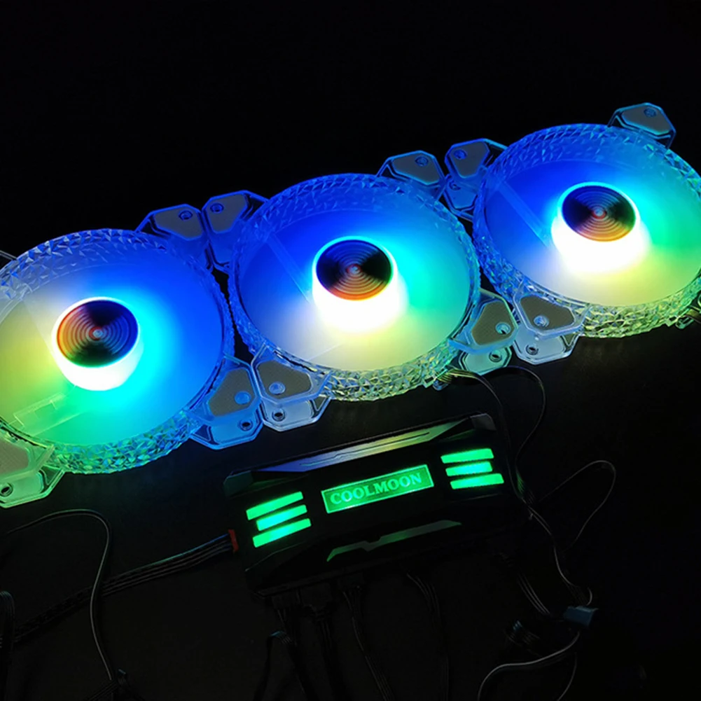 وحدة تحكم RGB 4 دبابيس PWM 5 فولت 3Pin ARGB مروحة تبريد ذكية للتحكم عن بعد ملحقات الكمبيوتر المنزلية لـ COOLMOON