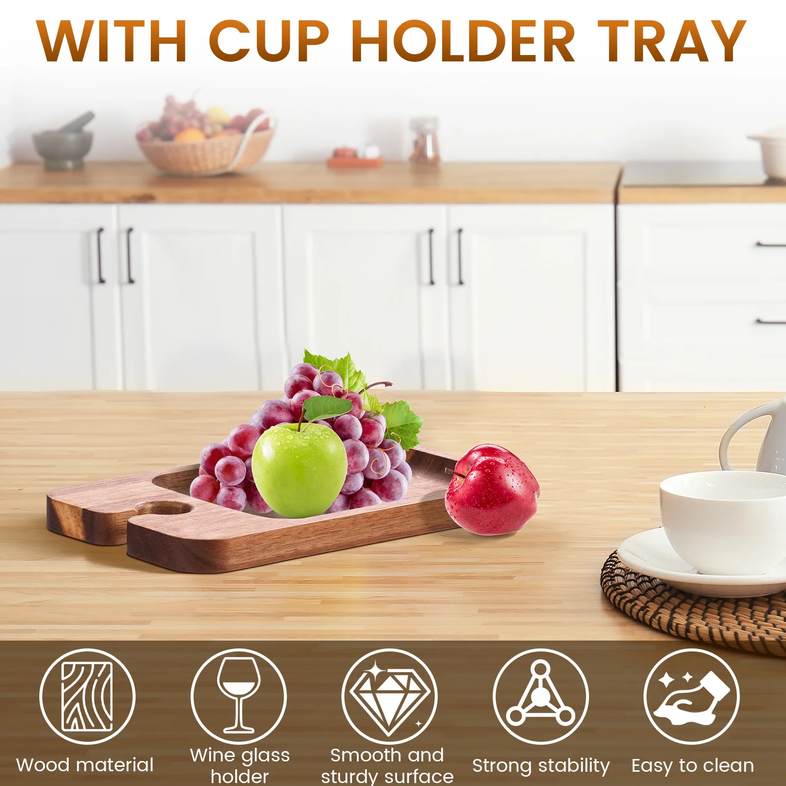 صينية تقديم على الطراز الياباني، طبق المقبلات الخشبي للفحم والجبن والحلوى وإقران النبيذ وأدوات المائدة الطبيعية