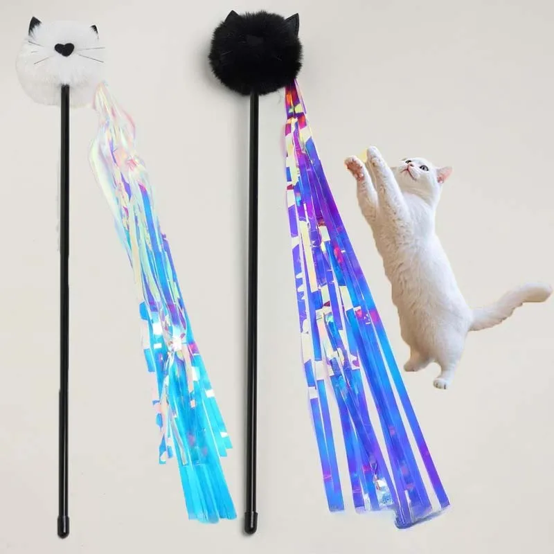 القط دعابة عصا ألعاب من نسيج مخملي هريرة الصيد الدورية الذاتي متعة الإغاثة الحيوانات الأليفة لعبة التفاعلية لدغة مقاومة القط لعبة الإمدادات #1