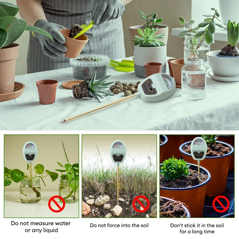 مقياس رطوبة التربة للبستنة ، المغذيات الخفيفة ، درجة الحموضة ، العشب ، الزراعة ، استخدام النباتات الخارجية ، 4 في 1 ،