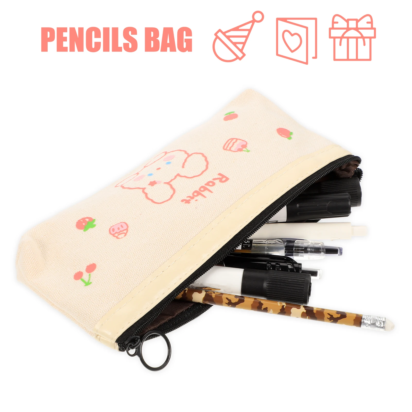 

Lightweight Portable Pencil Bag Large Capacity Multi-Function Pen Storage Bag Creative Zipper Pencil Pouch for School Office