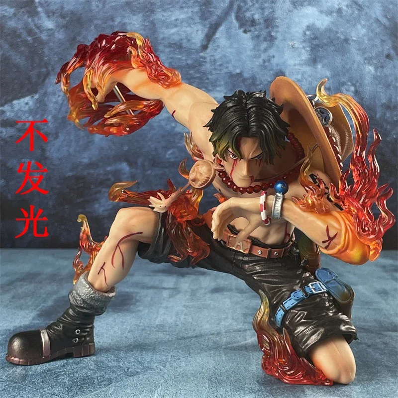 Bandai One Piece Fire Fist Ace Handheld Ace Yan Emperor Cross Background Three Brothers Anime Handheld Model Desktop Decoration