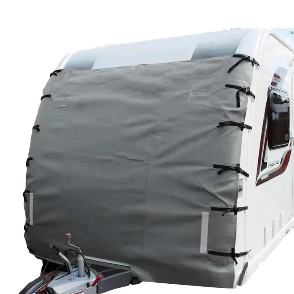 Universal Waterproof Oxford RV Caravan Frente Reboque Tampa, protetor Dustproof, faixa reflexiva, trailer campista