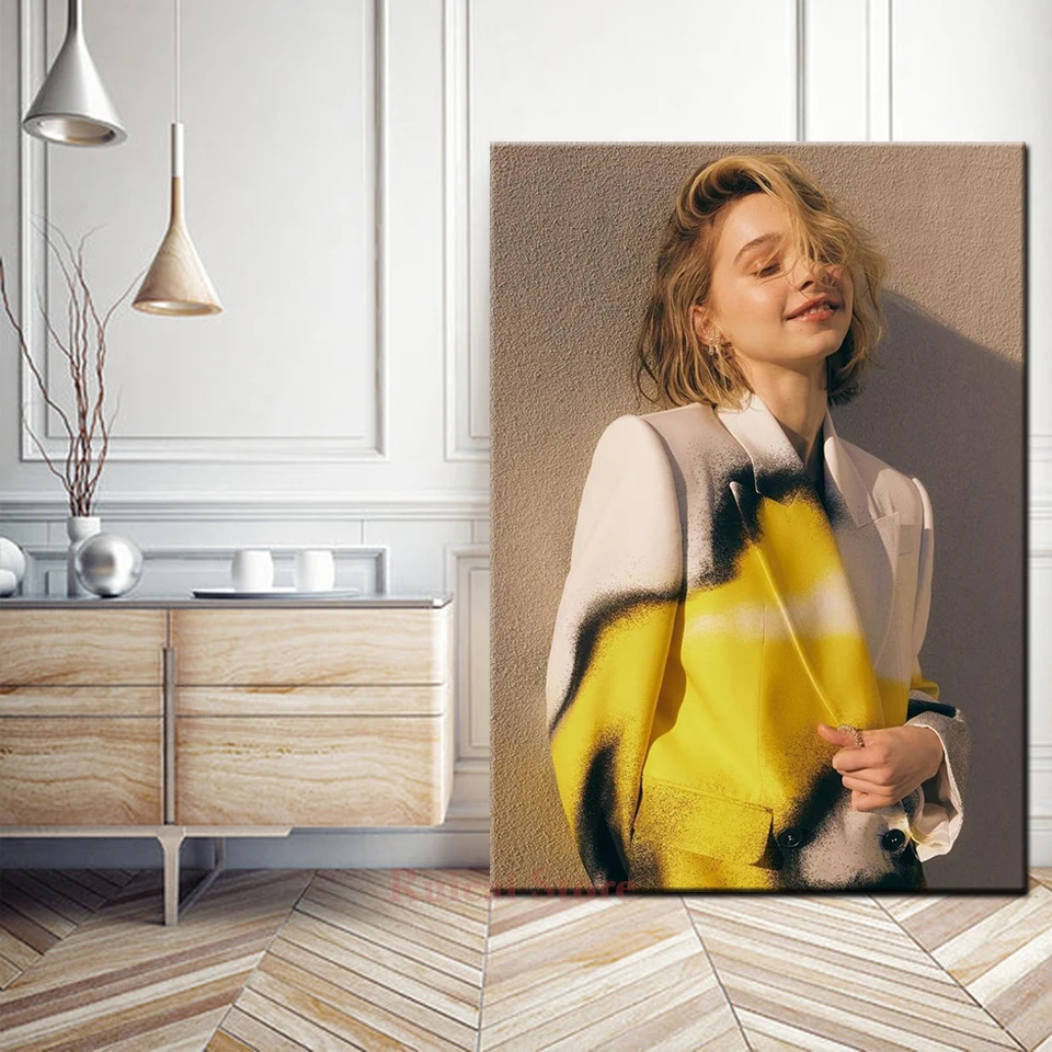 إيما مايرز ملصق جدار الفن قماش اللوحة أبيض وأسود صورة فتاة غرفة ديكور المنزل #1