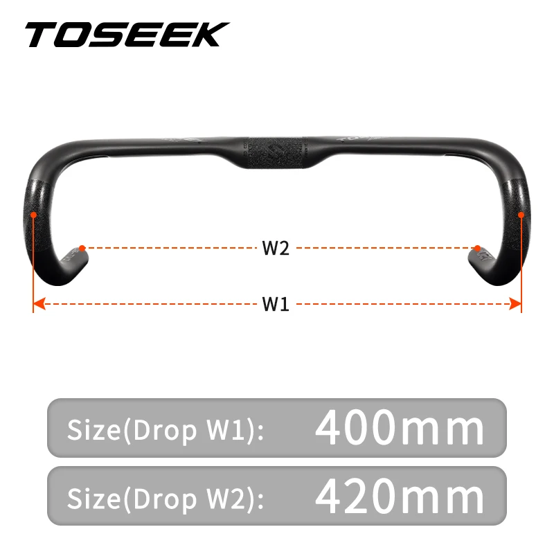 TOSEEK TR30 Bike Carbon Road Stuur 380/400/420/440mm UD Matt Interne Routing Road fietsstuur Fietsonderdelen