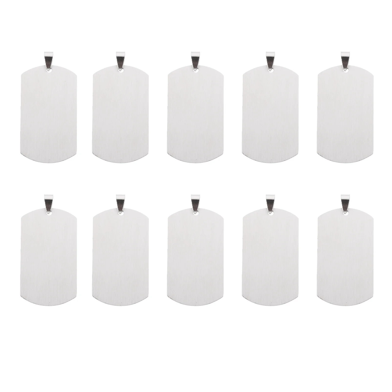

10pcs Tag Pendants Blank Titanium Steel Tags for Engraving DIY Jewelry Making Pet ID Accessories Silver Color