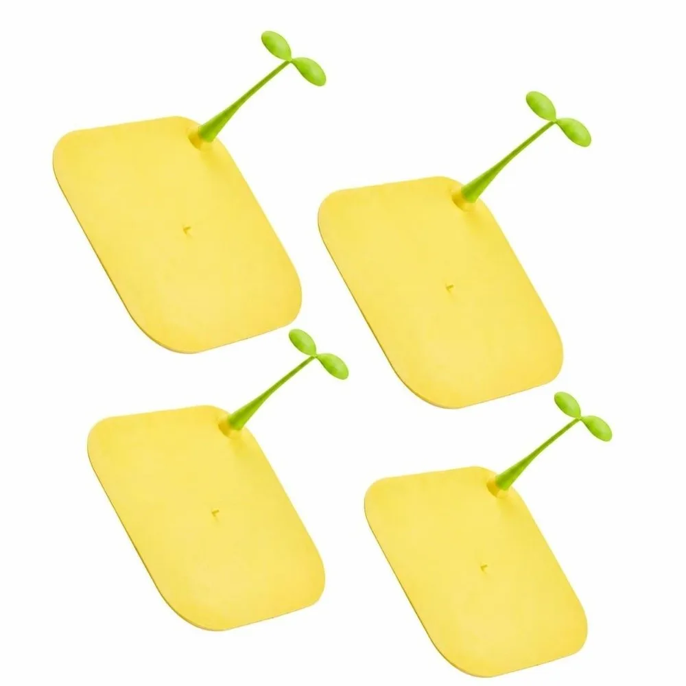 4 Pack Silicone Material Floor Drain Cover Bean Sprouts Square Bathtub Stopper Waterproof Sealing Flat Design