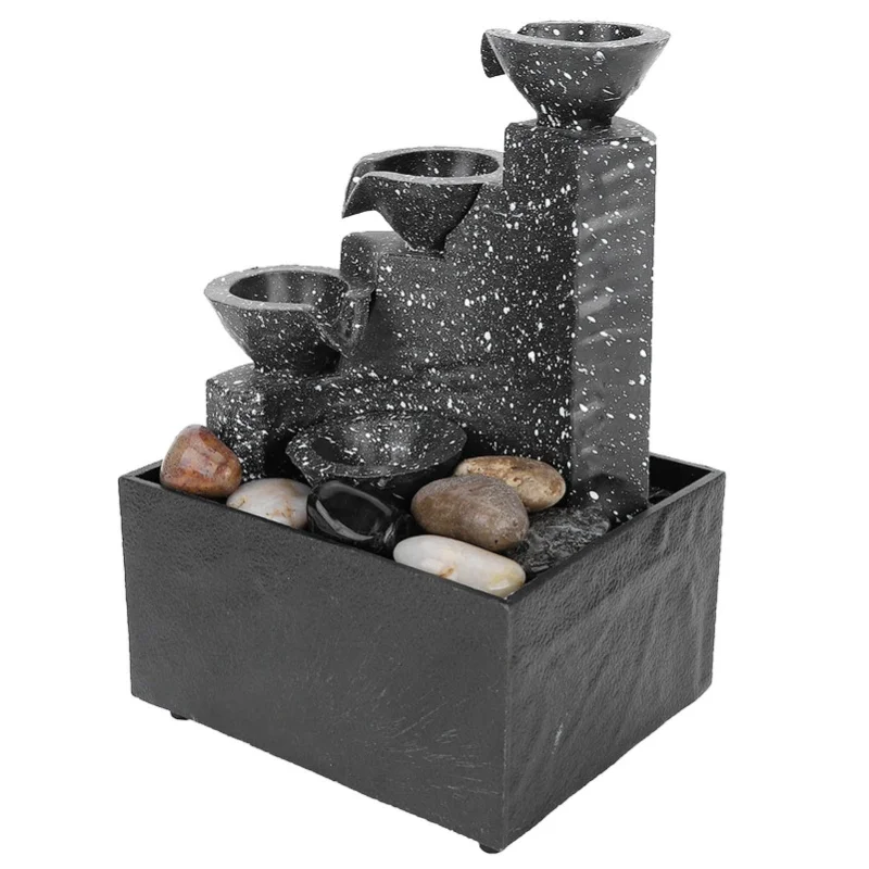 Ornamen Air Mancur USB Desktop untuk Dekorasi Meja Rumah atau Kantor Dalam Ruangan