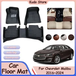 Floor Mat for Chevrolet Malibu XL 2016~2024 Car Custom Foot Parts Inner Tray Leather Panel Liner Carpet Rug Interior Accessories