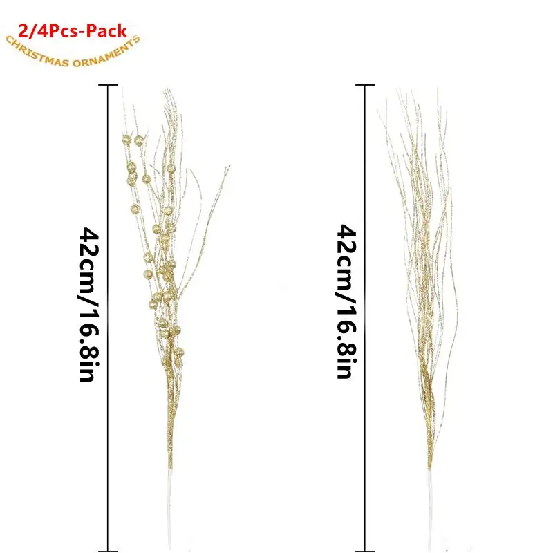 2/4 قطعة 42 سنتيمتر بريق التوت الجذعية الحلي الاصطناعي فروع لامعة لشجرة عيد الميلاد الديكور المنزل عيد الميلاد زخرفة 2025 نافيداد #6