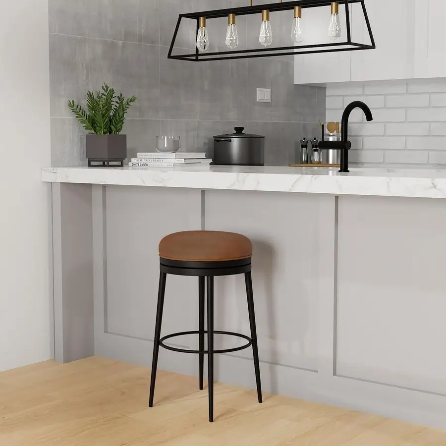 

Aubrie Metal Counter Height Swivel Stool, Matte Black