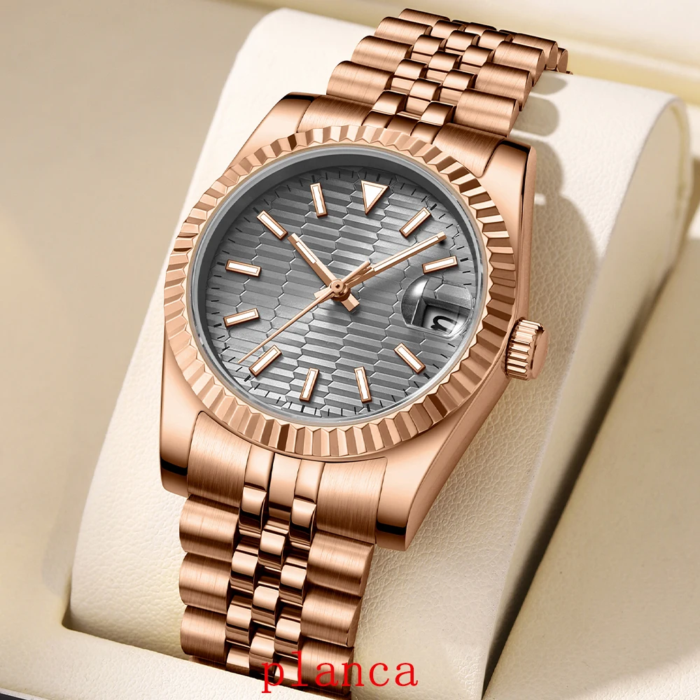 Orologio meccanico automatico NH35 da uomo 36 mm/39 mm, diametro vetro zaffiro, orologio casual