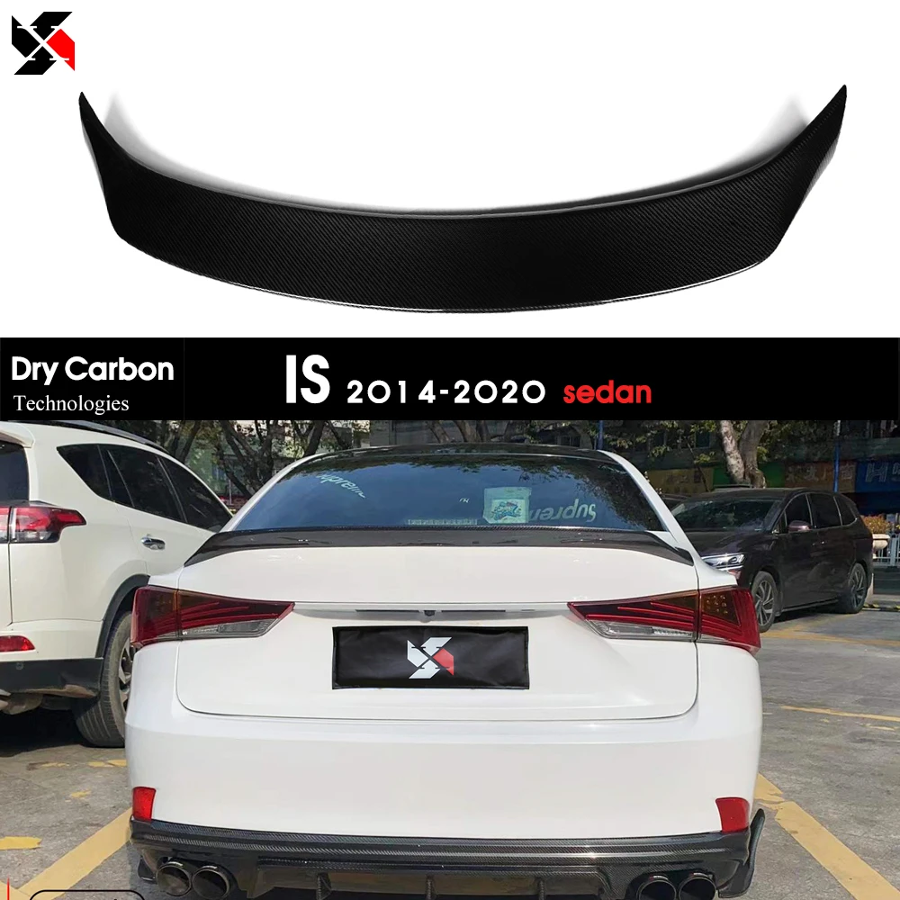 Dry Carbon Technique Real Carbon Fiber Highkick Rear Trunk Spoiler Roof Wing Tail For LEXUS IS200 IS250 IS350 IS300 2013-2020