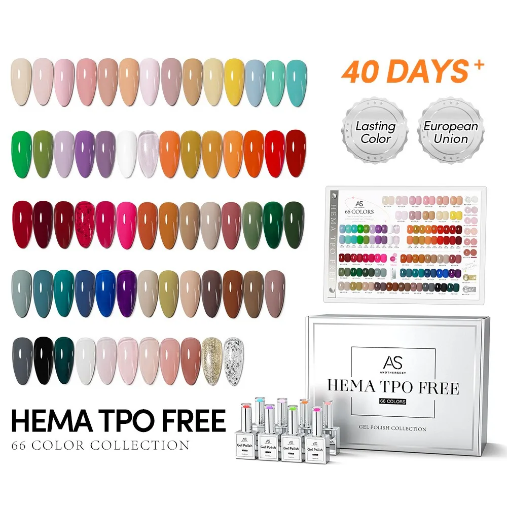 66 Colors HEMA Free TPO Free Gel Polish Set Soak Off Gel With Color Chart 15ml High Quality Manicure DIY Varnishes Kit  Art Gel