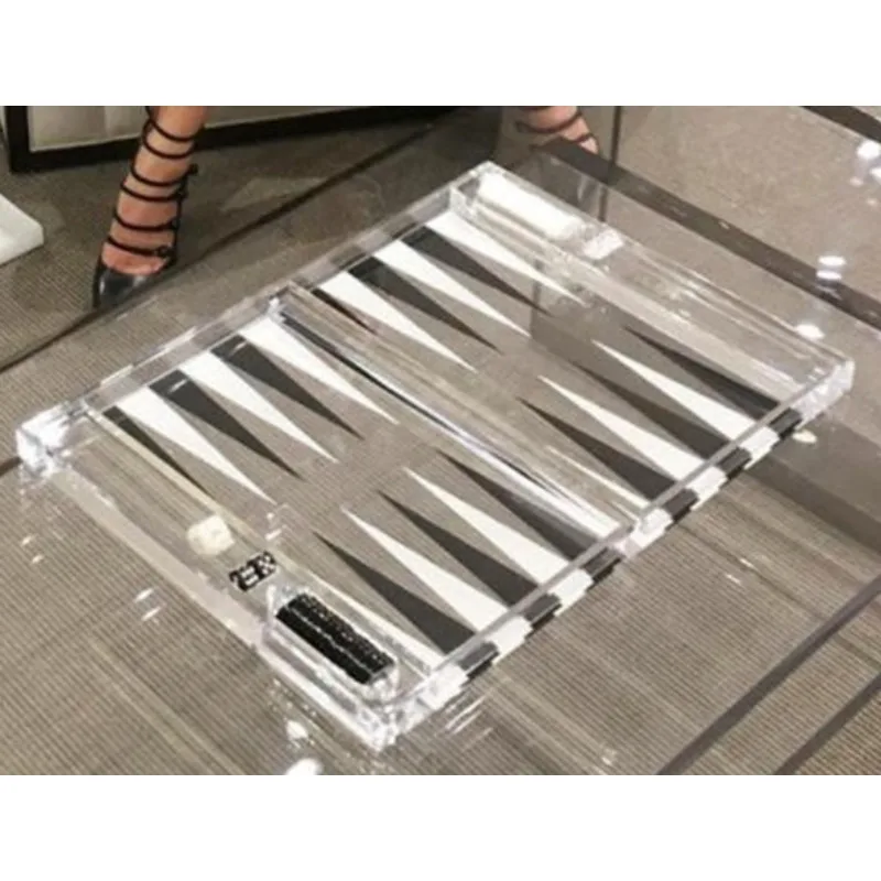 Transparent Acrylic Backgammon Creative Folding Board Game Summer Vacation Educational Toy Ideal Birthday Gift