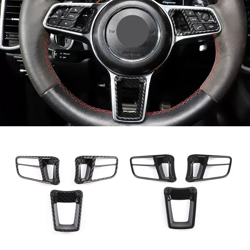 

For Porsche Cayenne Macan Panamera 718 911 2016 2017 2018 2019 2020 918 2012-2015 ABS Car Inner Steering Wheel Button Cover Trim