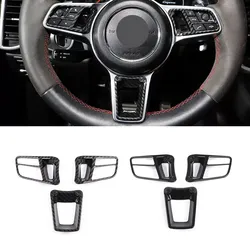 For Porsche Cayenne Macan Panamera 718 911 2016 2017 2018 2019 2020 918 2012-2015 ABS Car Inner Steering Wheel Button Cover Trim