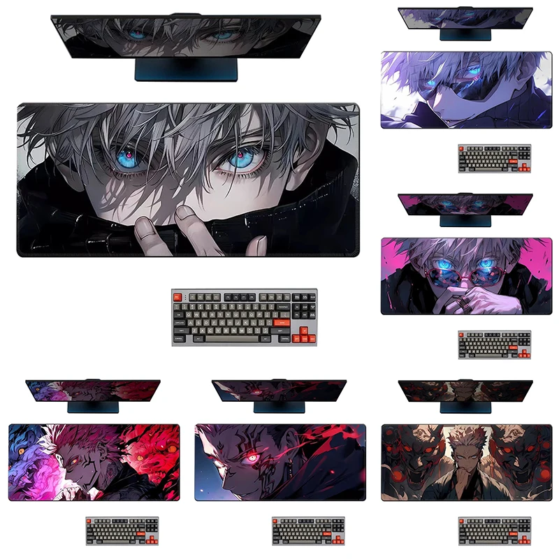 Anime Jujutsu Kaisen Gojo Satoru Mousepad Custom Skin Cartoon Anime Gaming Mouse Pad Keyboard Mouse Mats Desk Mat Accessories