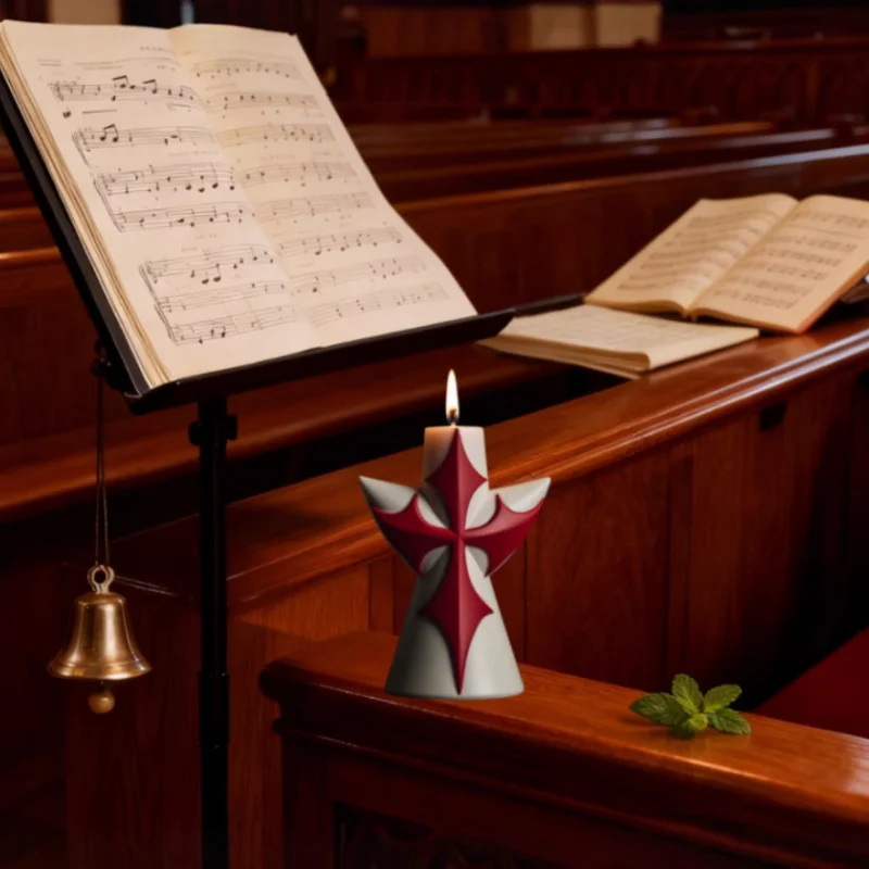 

2pcs Cross Column Scented Candle Mold - DIY Easter Aroma Diffuser & Creative Gift Craft