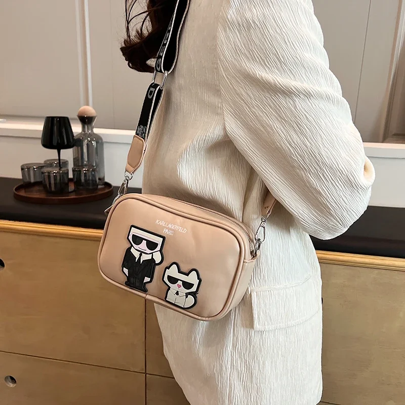 Women Bag New Carton Printed Square Bag Fashion Casual Shoulder Crossbody Girls Square Mobile Phone Bag Cute Side Purse