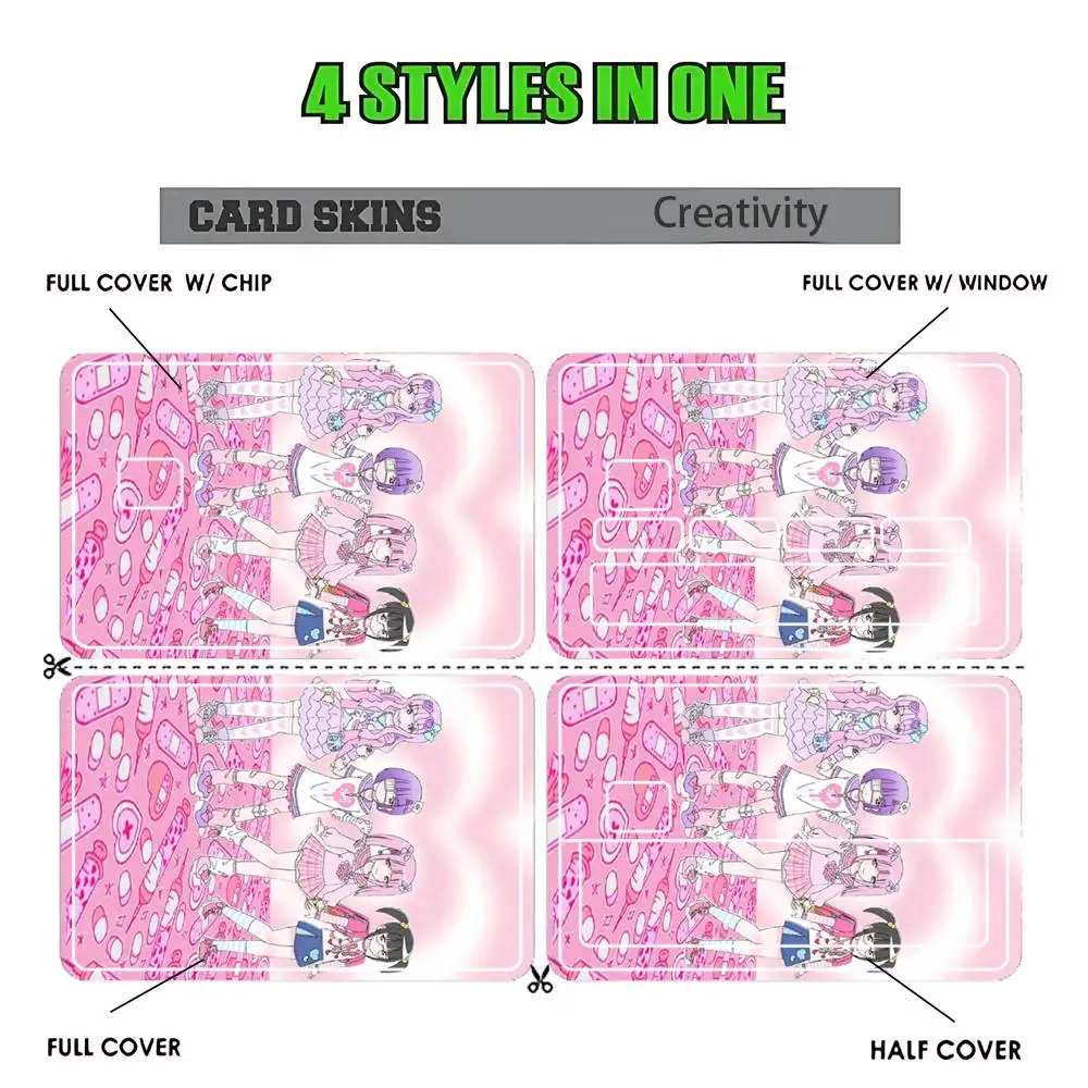 M-Menhera Chan Comic Credit Card HD Stickers Game Card Decal Card Matte Film Skin Small Chip Waterproof Sticker