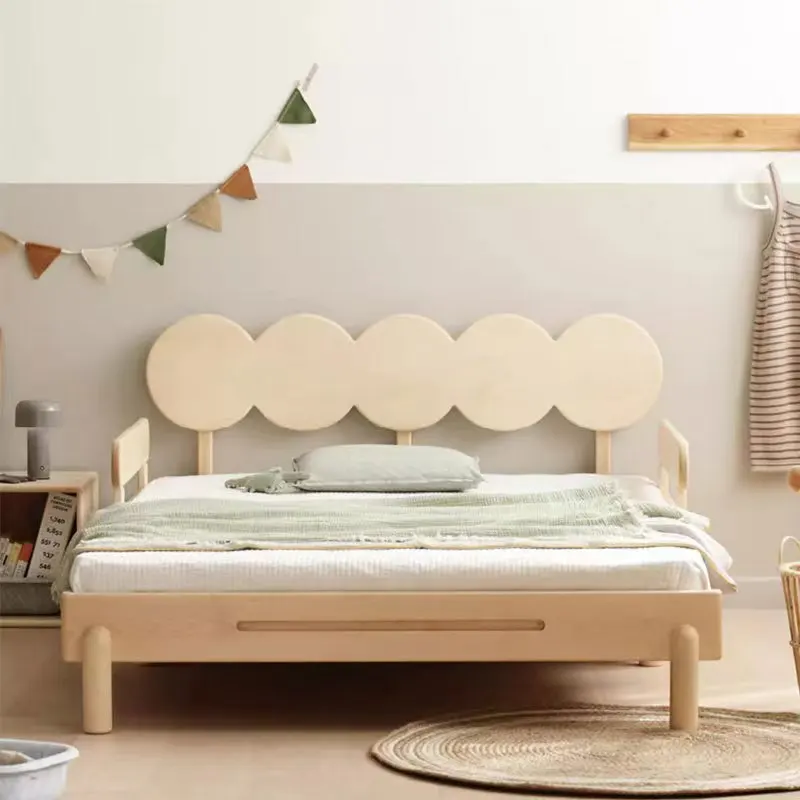 North American hard maple, solid wood suspension bed, cherry wood, simple and modern, push-pull sofa bed