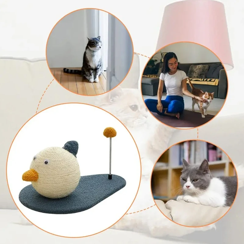 Kitten Scratching Pad Sisal Small Cat Scratching Mat Pet Interactive Training Scratching Toy Duck-Shaped Design Exercise