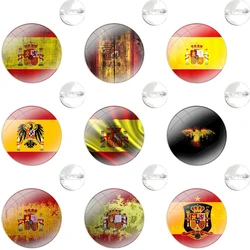 Spain national flags Glass Dome Brooches Shirt Lapel Bag Cute Badge Pins For Clothes Hat Accessories