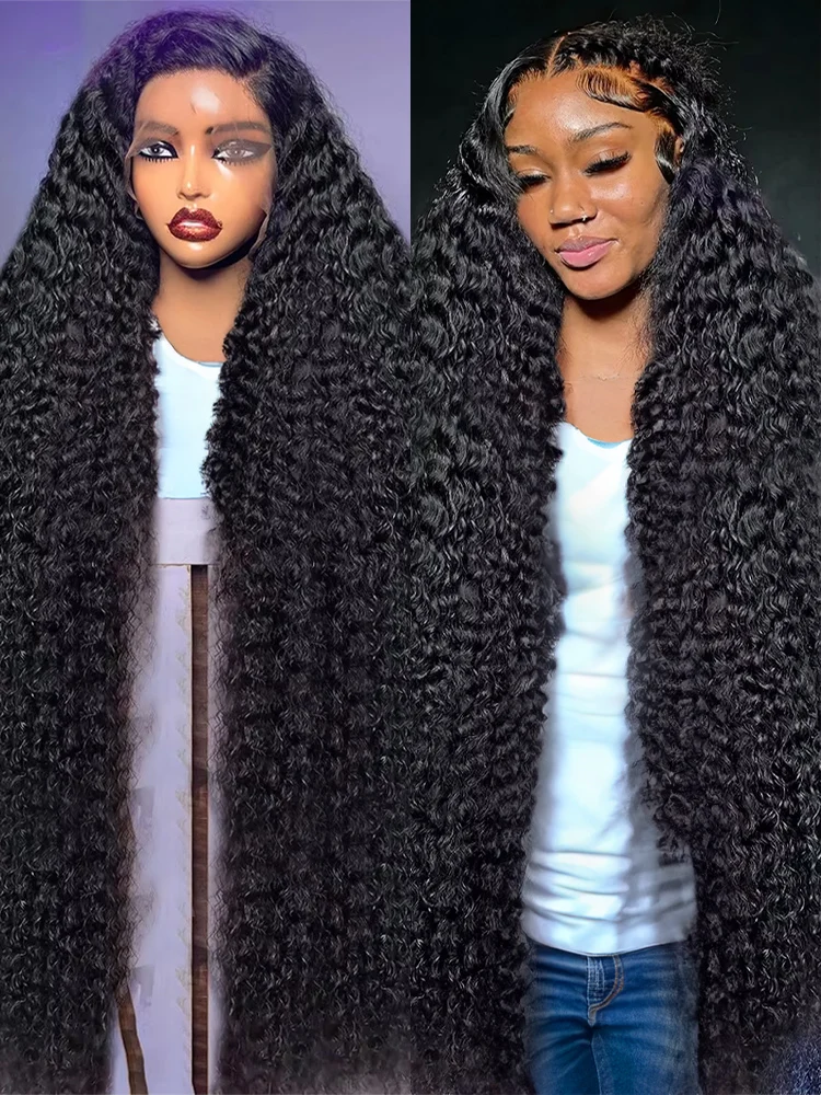 

300% Human Hair 13x4 Jerry Curly Lace Front Wigs Virgin Hair HD 13x6 Loose Deep Water Wave Lace Frontal Wig For Women 40 46 Inch