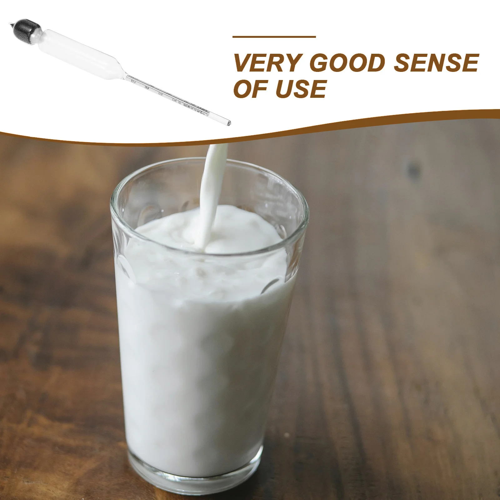 

Density Meter Lactometer for Milk Testing Hydrometer Measure Dairy Thermometer Glass