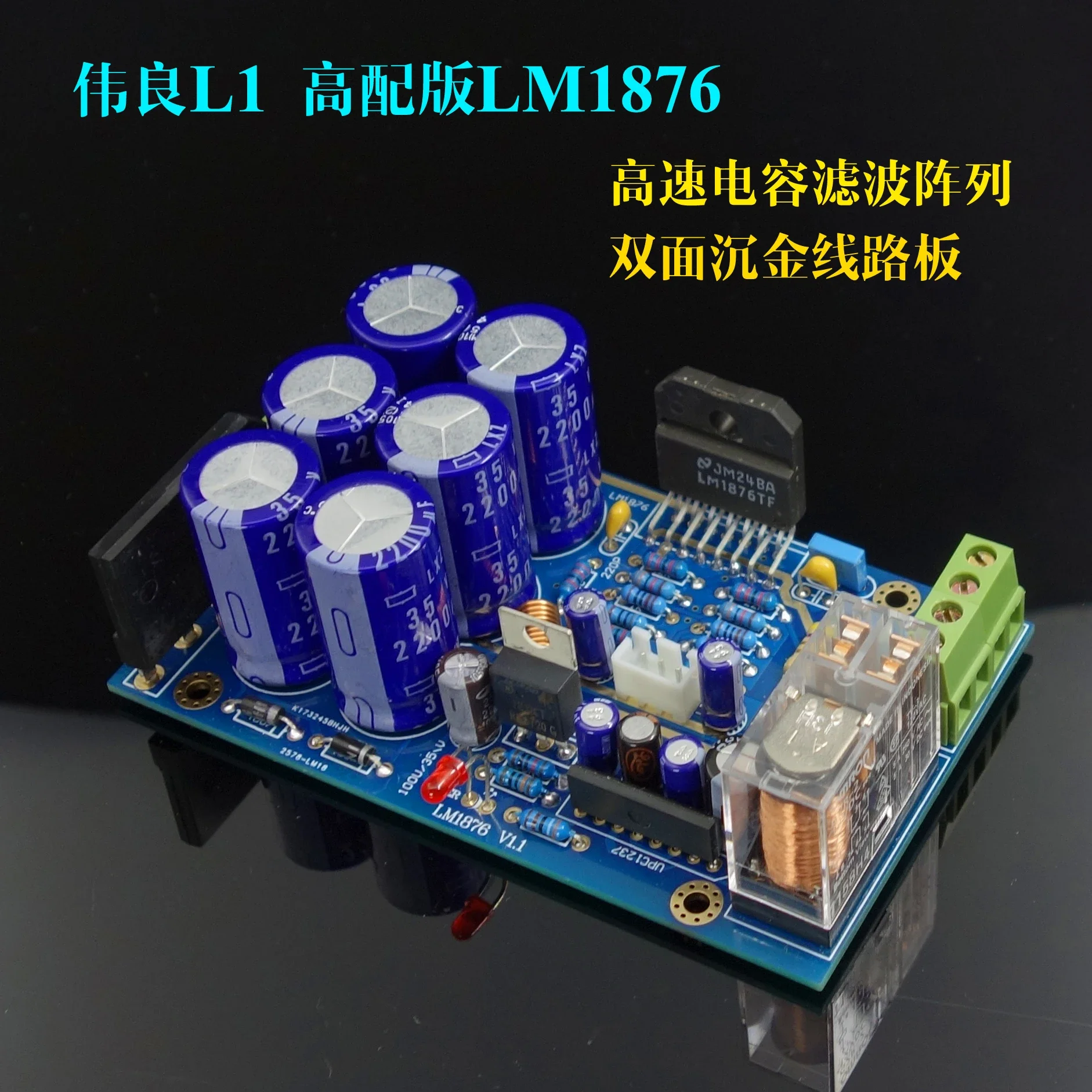 Weiliang L1 LM1876 Power Amplifier Board Kit Luxury Material Gold Plate Bimei LM1875 LM4766