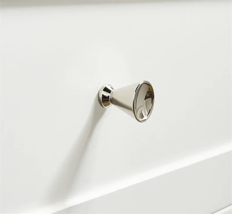 French Modern Closet Pull Handles Silver Cabinet Door Handles Drawer Knob Single Hole Cupbaord Wardrobe Closet Furniture Pulls