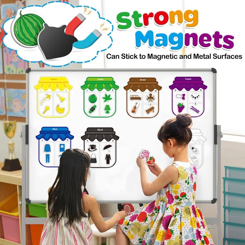 Magnetische Kleur Sorteren Speelgoed Alfabet Spel Leren Letterherkenning Kleur Vorm Matching Kinderen Koelkast Magneet