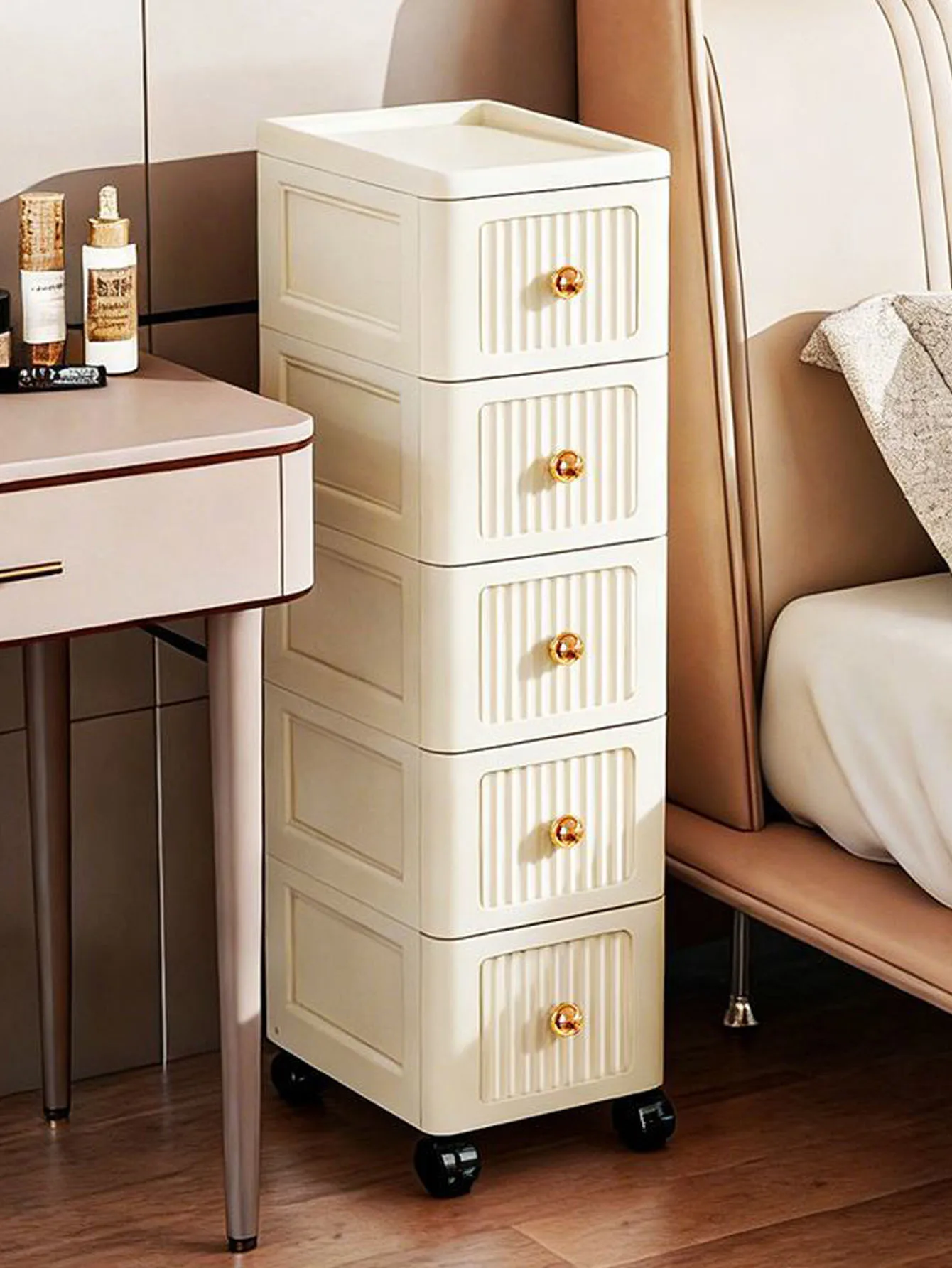 15CM Wide Gap Storage Cabinet – Narrow Shelf for Kitchen Fridge & Under Table, Thick Organizer for Small Spaces, Space-Saving Un view 2