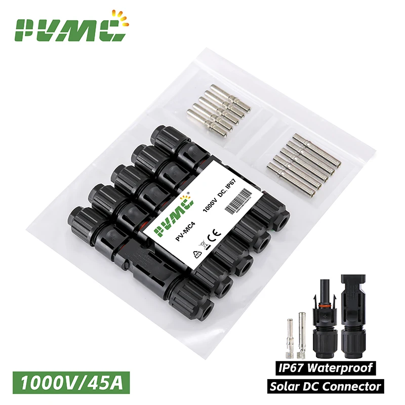 DC Solar Connector 1000V30A Solar Panel  Stecker Connectors Kit for  Cable 2.5/4/6mm2 1500V/45A