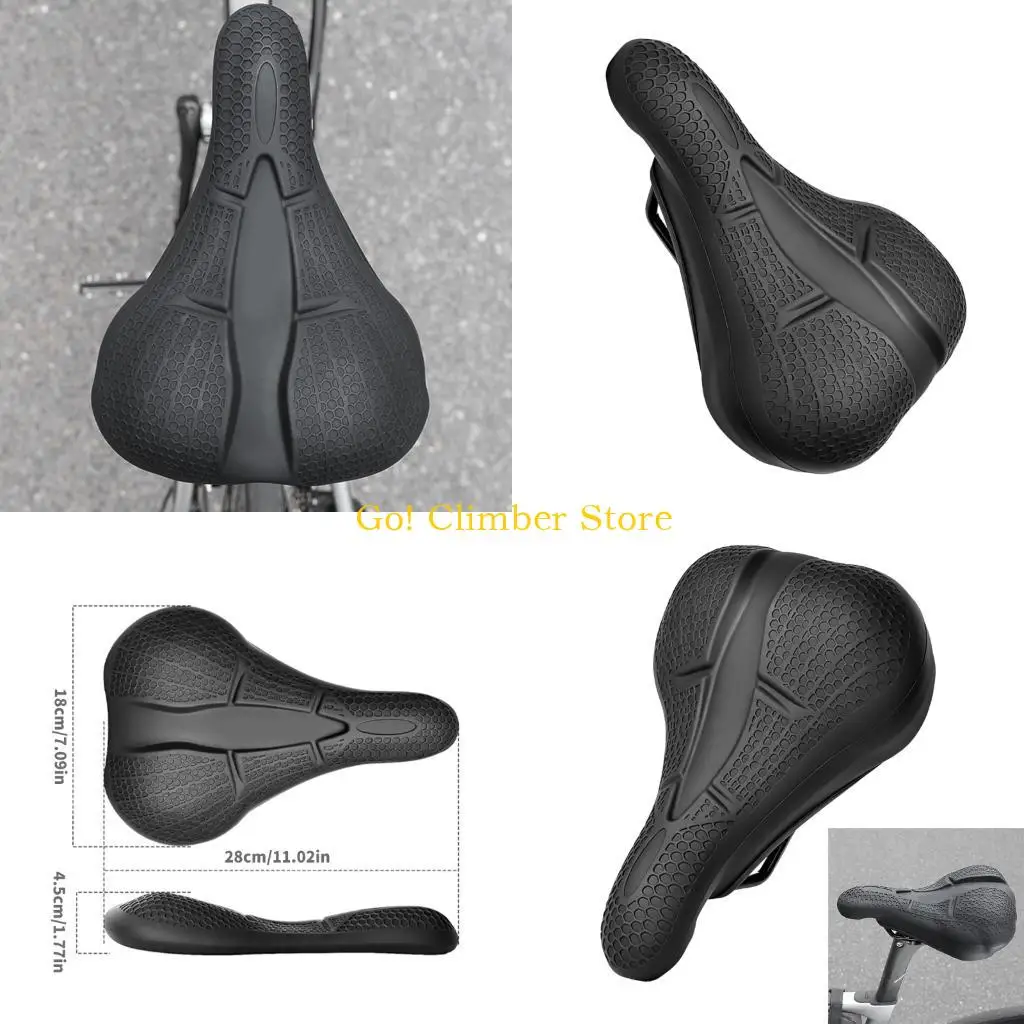 Q84C Routine Travel Bike Pad with Textured Contact Area, Black Cover, Soft Fill Interior and Center Channel for Daily Cycling