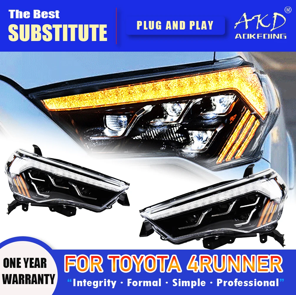 

AKD Head Lamp for Toyota 4Runner LED Headlight 2013-2020 Headlights 4 Runner DRL Turn Signal High Beam Angel Eye Projector Lens